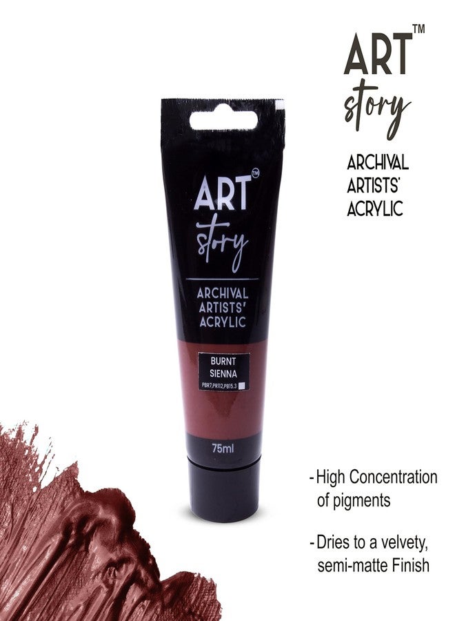 itsy-bitsy Itsy Bitsy Art Story Artists Acrylic Colour Burnt Sienna 75ml Tube | Rich Pigment, Smooth Finish, Quick Drying Paint for Canvas, Paper, Craft & DIY Projects - Image 2